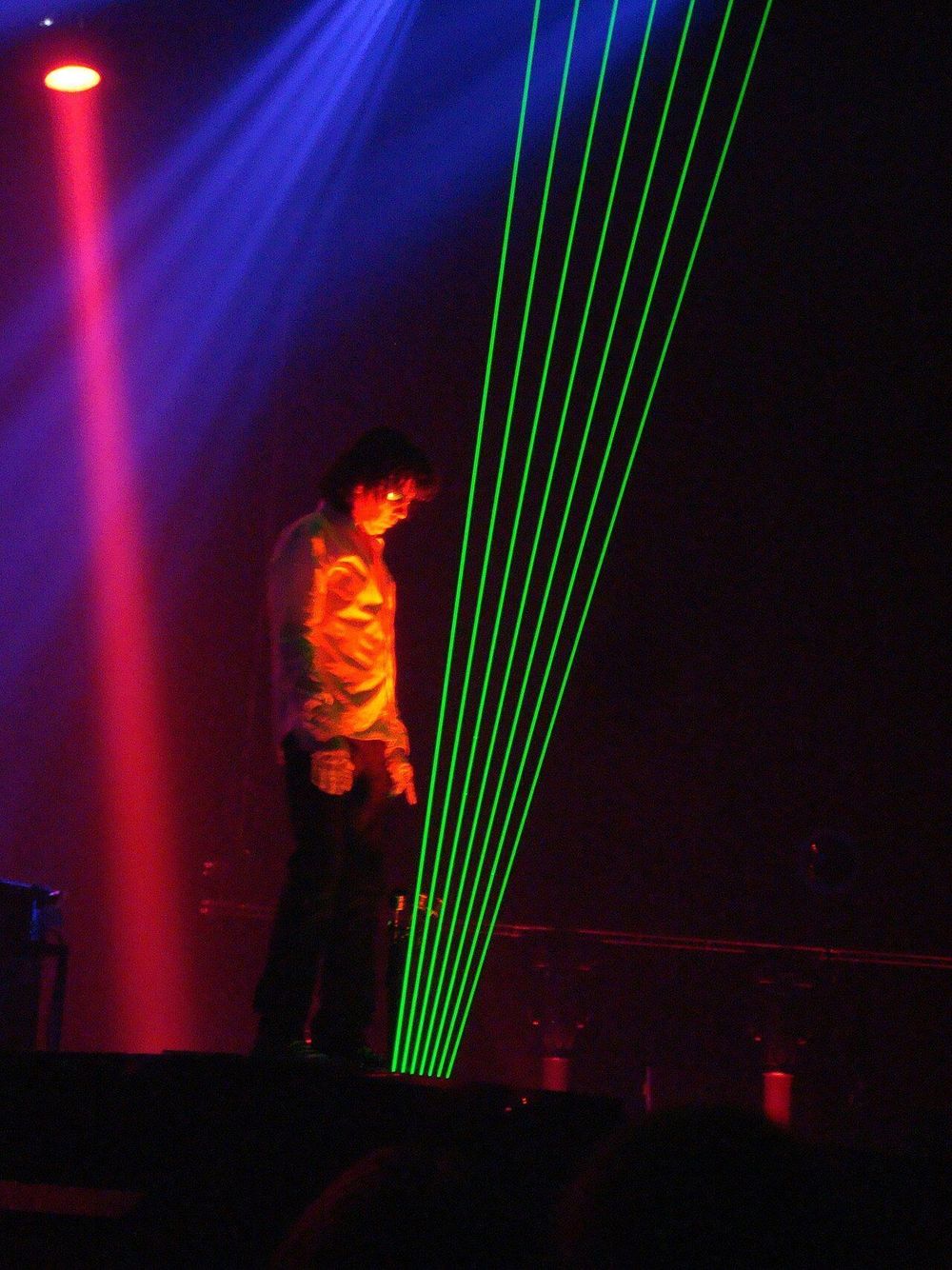 Jean-Michel Jarre playing a laser harp in Gothenburg, 2009