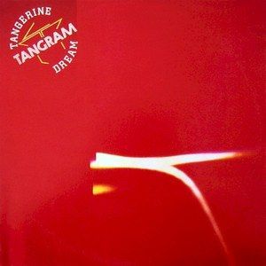 Tangram 앨범 표지. 온통 붉은 바탕 오른쪽에 흰 빛줄기 하나가 휘어져 지나가고, 왼쪽 위에 Tangerine Dream 과 Tangram 글자가 적혀 있다